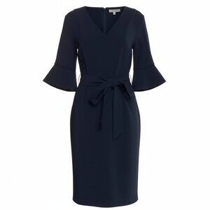 Badgley Mischka Navy Structured Sheath Dress – Size 8